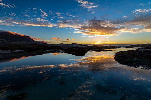 Zonsondergang, Bloubergstrand Beach, Zuid-Afrika