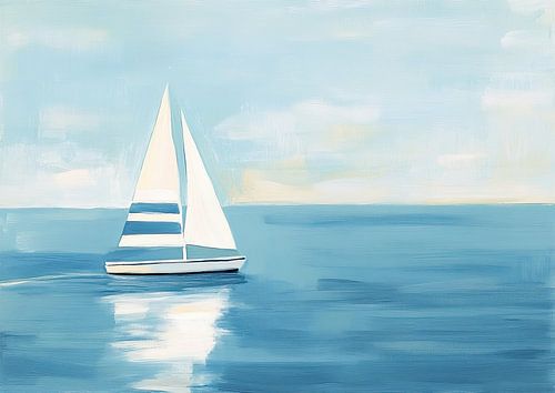 Segelschiff | Fröhliches Segelschiff mit blauem Meer