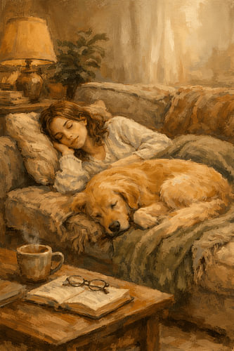 Middagdutje met de hond