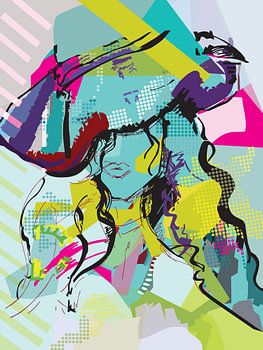 Grafische „Lady mit Hut“