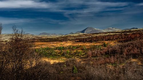 Een bergketen in Rondane