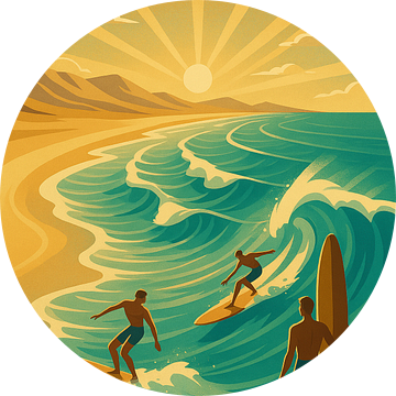 Fuerteventura Surfen Art Deco Poster