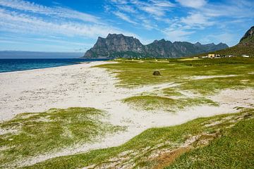 Utakleiv Beach auf den Lofoten in Norwegen