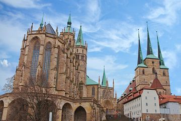 Kathedraal van Erfurt en kerk van St. Severi (Thüringen / Duitsland)