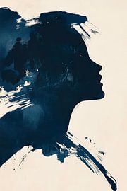 Dunkle Silhouette mit Farbverlauf – Kunstvoll von Poster Art Shop