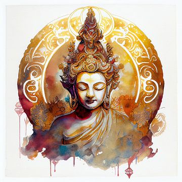 Watercolor Buddha #7