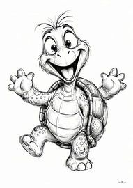 Kleine Schildkröten-Karikatur