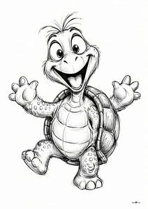Kleine Schildkröten-Karikatur