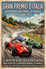 The 1956 car race at Monza by Theodor Decker