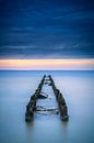 Vieux brise-lames dans l'IJsselmeer au coucher du soleil par Fotografiecor .nl Aperçu