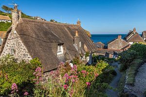 Alte Häuser im Fischerdorf Cagdwith, Lizard Peninsula, Cornwall