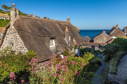 Oude huizen in het vissersdorp Cagdwith, schiereiland Lizard, Cornwall