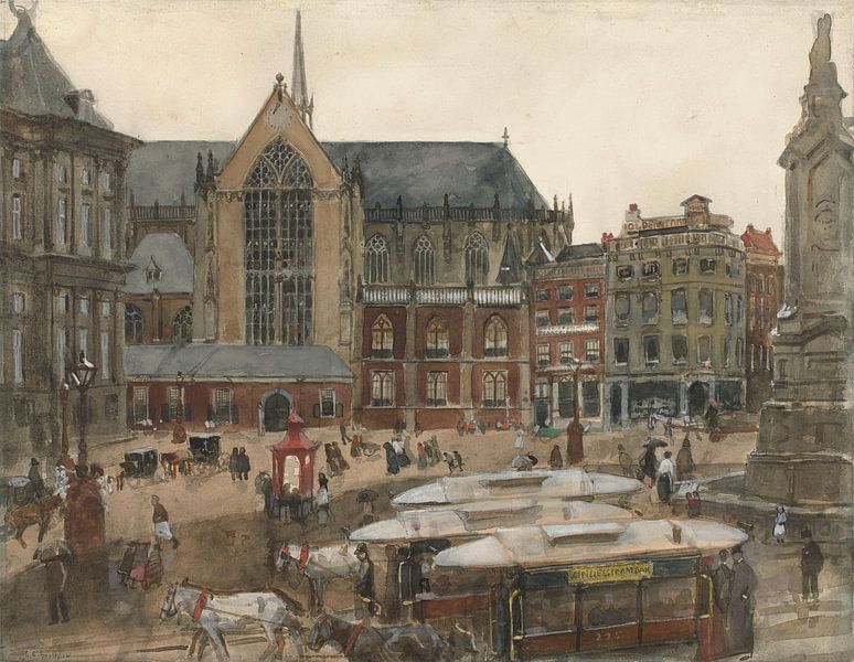 Dam Square in Amsterdam, George Hendrik Breitner von Meisterhafte Meister