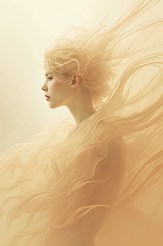 Golden Glow – Dream Portrait in the Wind