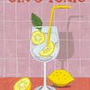 Still Life Summer Gin & Tonic Cocktail leuchtende Farben von Caroline Bonne Müller