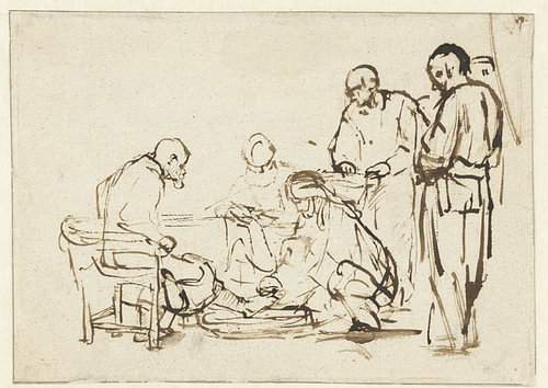De voetwassing, Rembrandt van Rijn