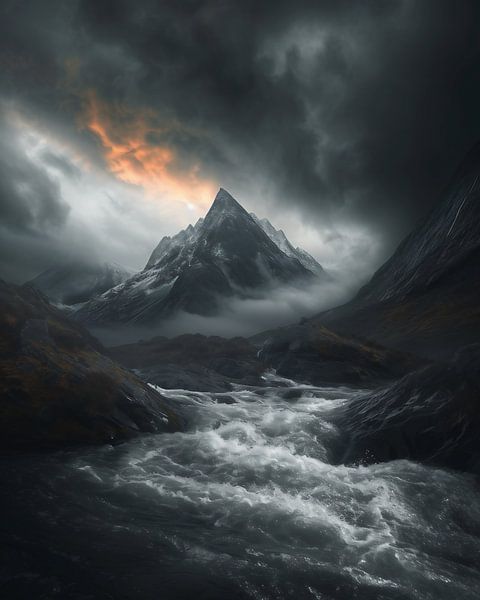 Fantastische Bergwelt von fernlichtsicht