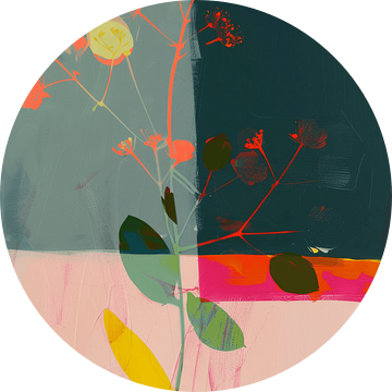 Botanisch abstract met neon accenten van Studio Allee