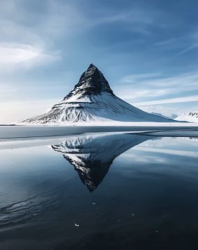 Spiegelende magie in IJsland van fernlichtsicht