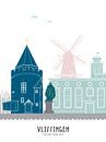 Skyline-Illustration der Stadt Vlissingen in Farbe von Mevrouw Emmer Miniaturansicht