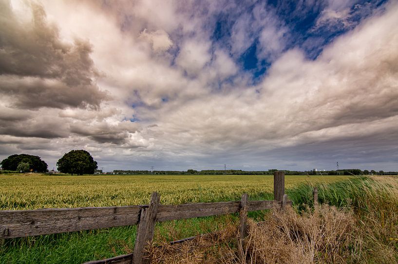 Landschaft mit feuchtem Himmel von Dirk Keij-Bron