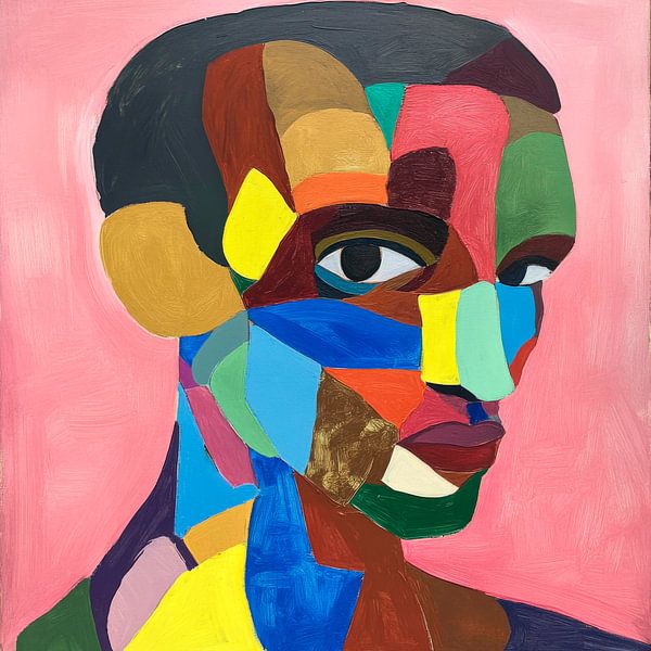 Face in colourful facets by Poster Art Shop
