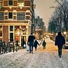 Winteravond in Amsterdam van Tom Elst