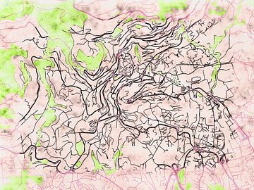 Kaart van Grasse in de stijl 'Soothing Spring' van Maporia