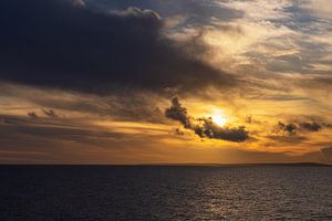 Sonnenuntergang vor den Shetlandinseln