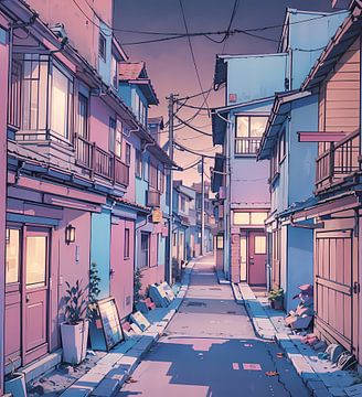 Japan Street aesthetic Dream pastel by AIS URIEF MAULANA