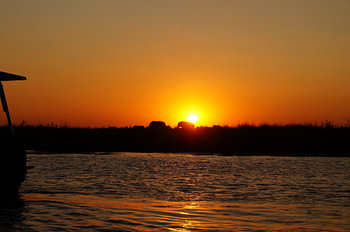 zonsondergang in Chobe