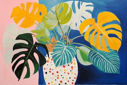 Vintage Abstract, Gatenplant in Retro pot