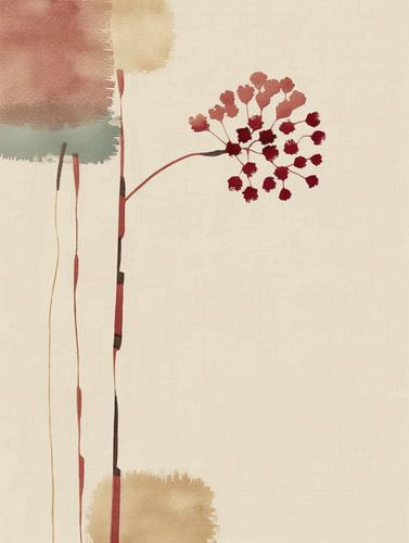 Botanisch abstract in pastelkleuren