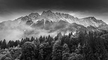 Alpes bavaroises en noir et blanc