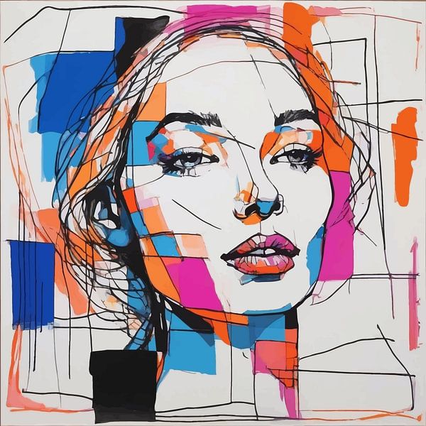Minimalistisch aquarelschilderij van abstracte vrouw van MIROKKU