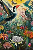 Tropical flower meadow