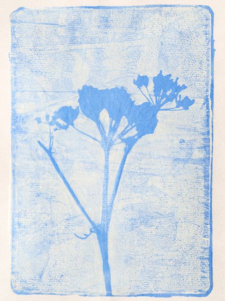 Malerei einer Pflanze in blauer Farbe von Imaginative