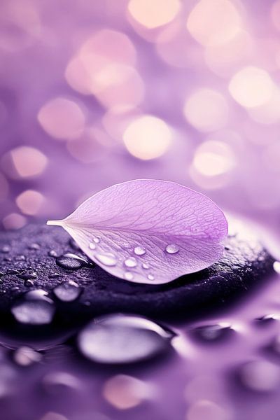 Delicate blossom on wet stone by Poster Art Shop