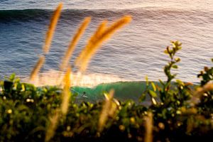 Surf sous la falaise au paradis