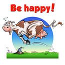 Be Happy Cow von Stan Groenland Miniaturansicht
