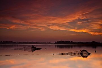 Fischreusen im Lauwersmeer  von Aland De Wit