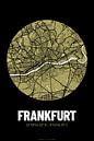 Frankfurt – City Map Design Stadtplan Karte (Grunge) von ViaMapia Miniaturansicht