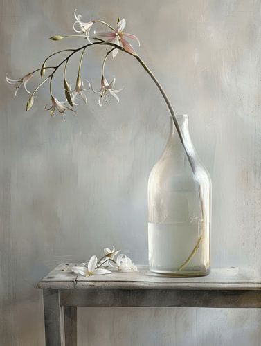 Stilleven met bloemen in Japandi stijl