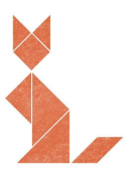 Simplistic tangram fox by Twan Van Keulen