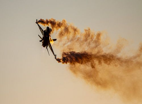General Dynamics F-16 Fighting Falcon at sunset - Belgian Air Force