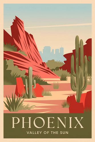 Phoenix, Arizona Vintage Travel Poster