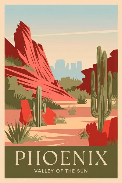 Phoenix, Arizona Vintage Travel Poster by Poster Art Shop