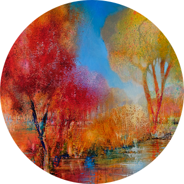 De bomen, de rivier, oktober van Annette Schmucker