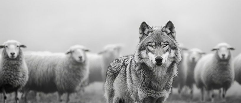 Wolf and sheep by Poster Art Shop