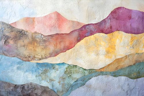 Pastellfarbene Berge